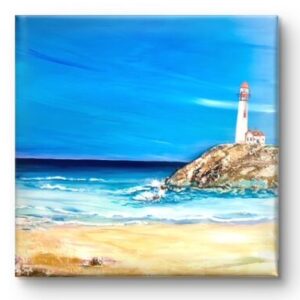 Lighthouse by Sea -Acrylic on Canvas  90cm x 90cm x 4cm