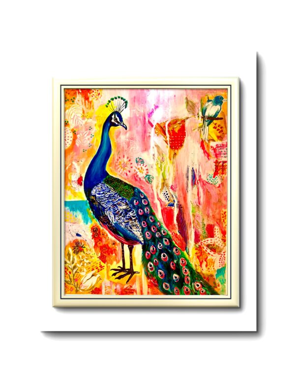 Abstract Peacock    Mixed Media 40cm x50 cm x 2cm ( Unframed)
