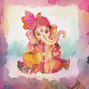 Vibrant Ganesh Print 30cm x 30 cm