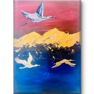 Soaring Heights- Unframed Acrylic and textured art on Wood panel 30 cm x 40 cm