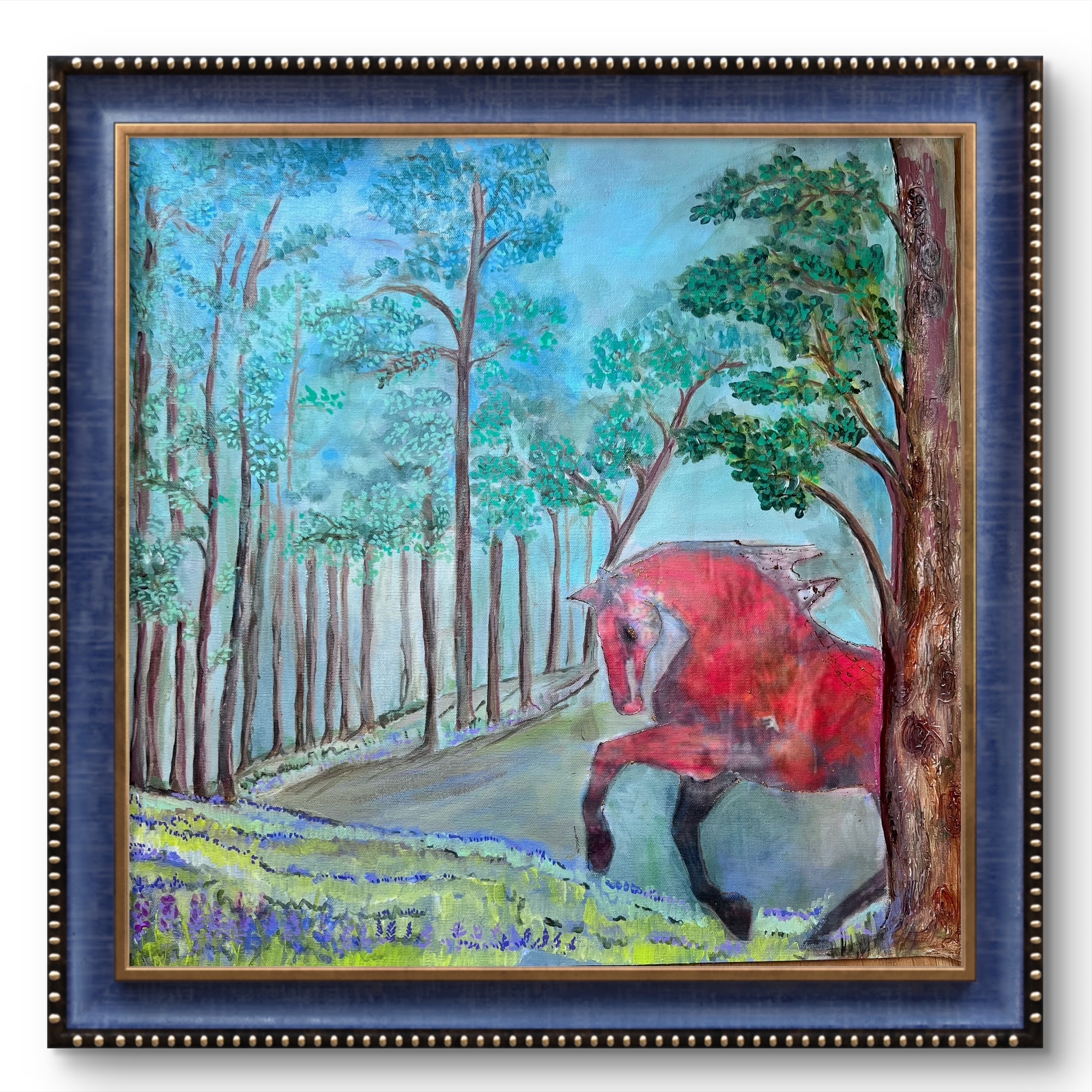 Galloping through the shawdows Unframed 50cm x 50 cm